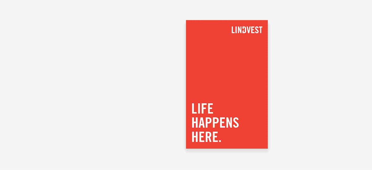 Brochure design with Mono weight line illustration for Lindvest Homes
