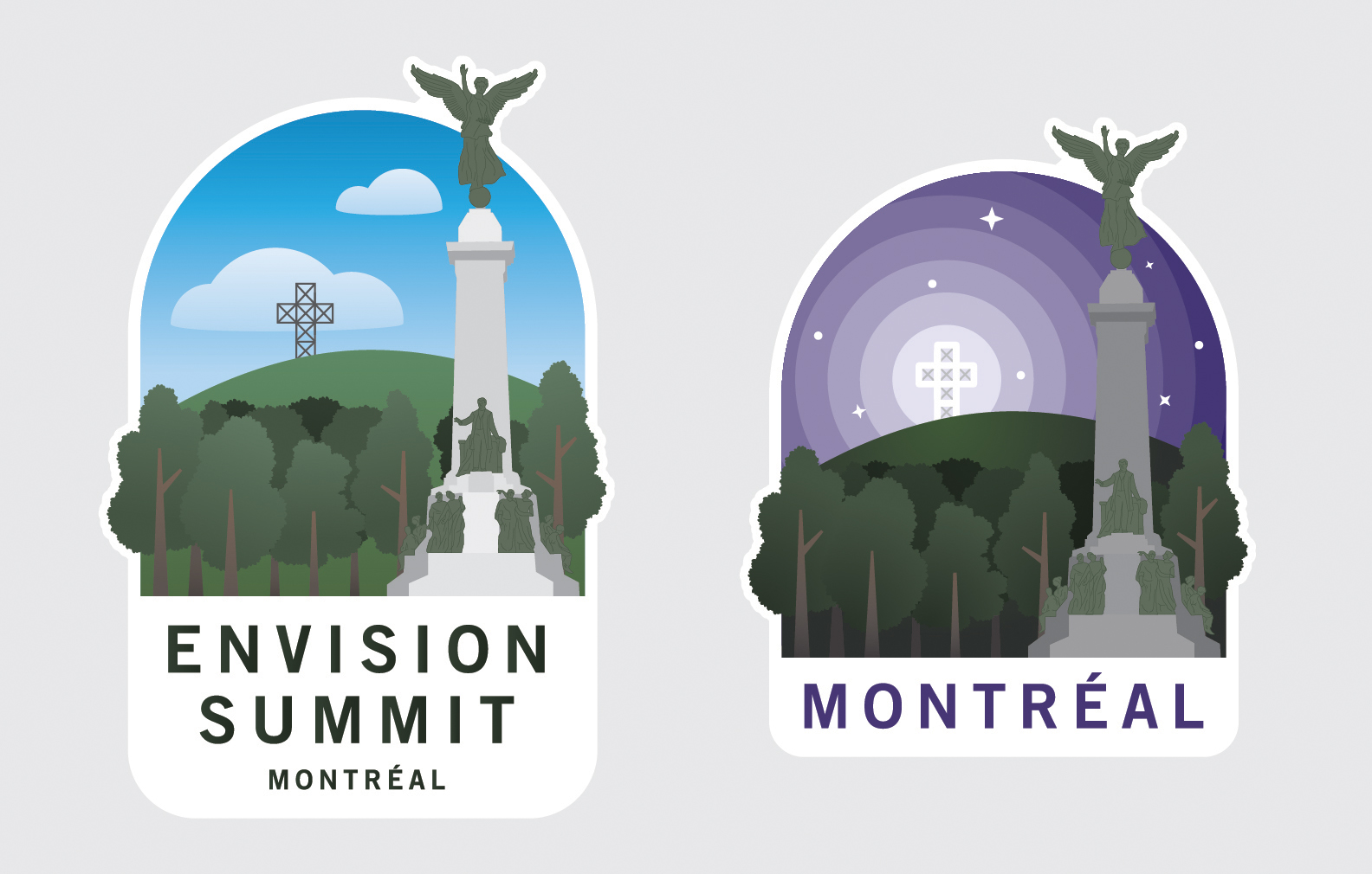 Envision Summit badge design of Montreal's Mont Royal