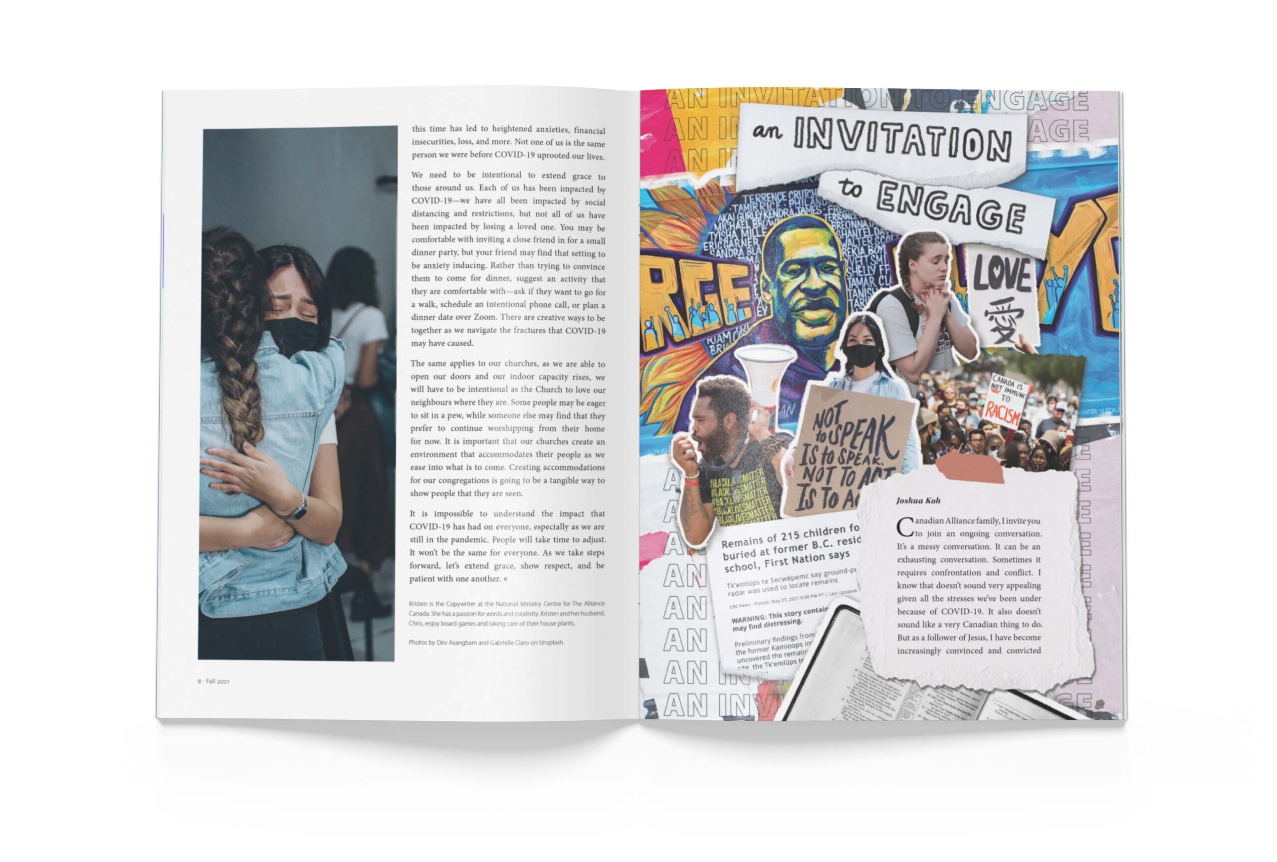 Editorial Illustration and layout design of Alli-ance Connection Magazine spread 2021